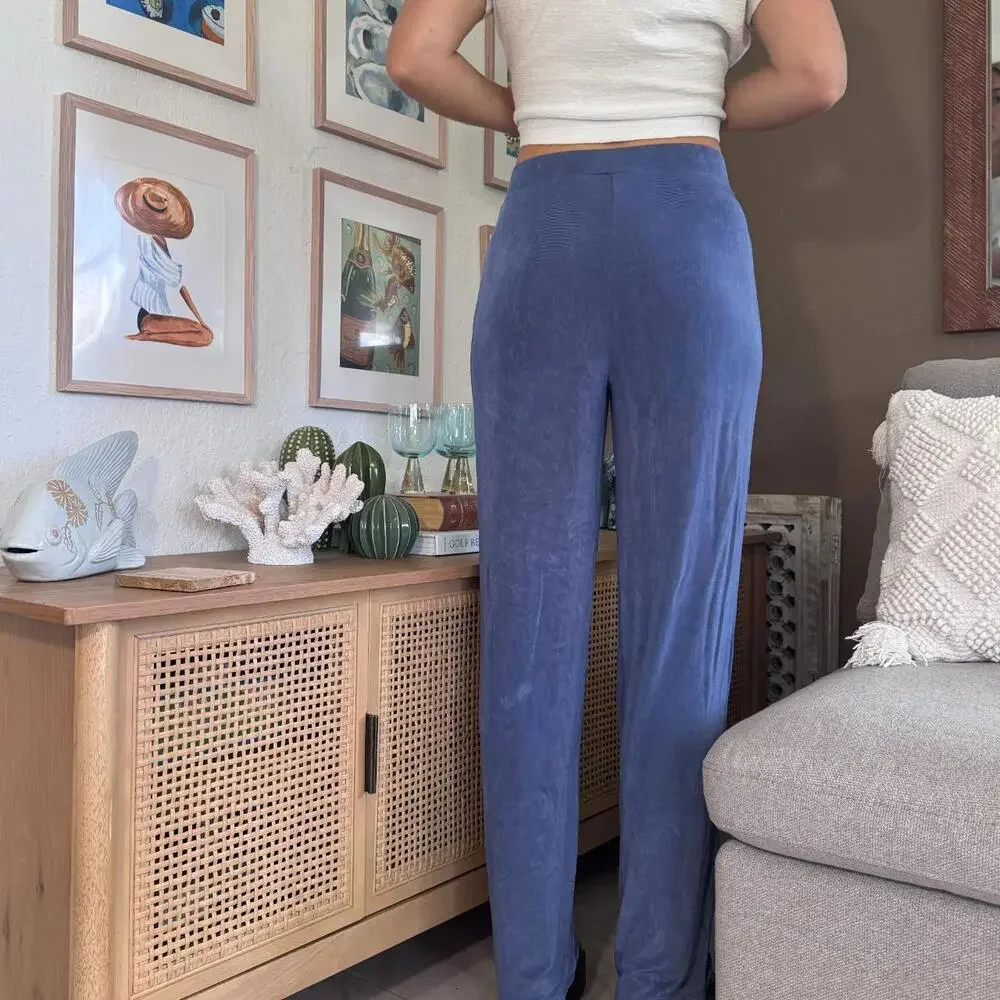 Chicos Blue High Waisted Pants Tagged - Picture 3 of 4
